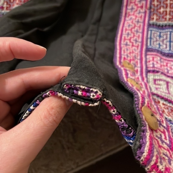 BENNETT of Centreville Embroidered Cotton Jacket Fits Like Medium Boho - Picture 11 of 14